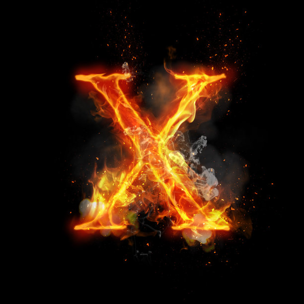 英文字母x,火焰,火