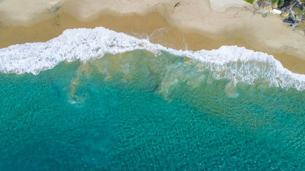 海滩潮水海边潮汐