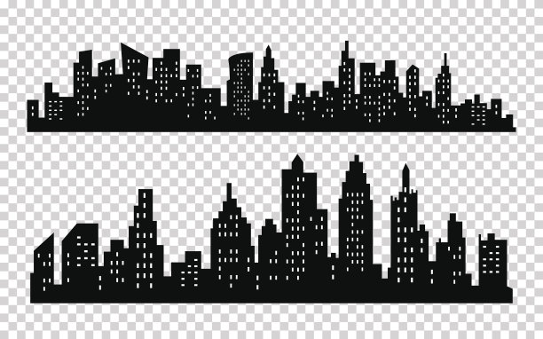 城市矢量图 城市剪影 矢量图