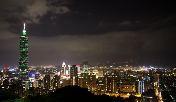 台湾台北101大楼夜景