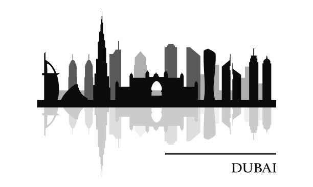 迪拜地标建筑海报设计