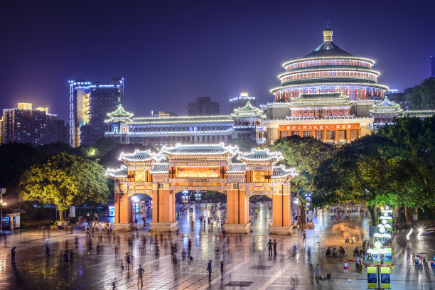 上海人民广场夜景