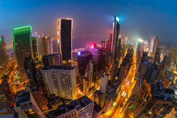 香港维多利亚港城市夜景