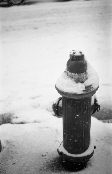 消防栓黑白照片