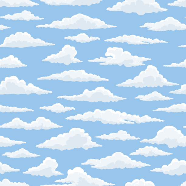 蓝天白云云朵矢量素材