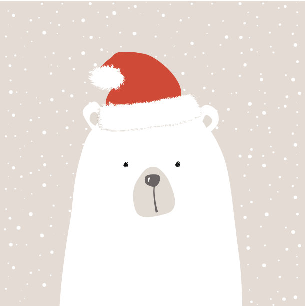 圣诞老人北极熊的祝福