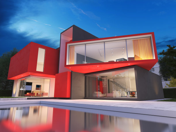 红色高端房地产设计