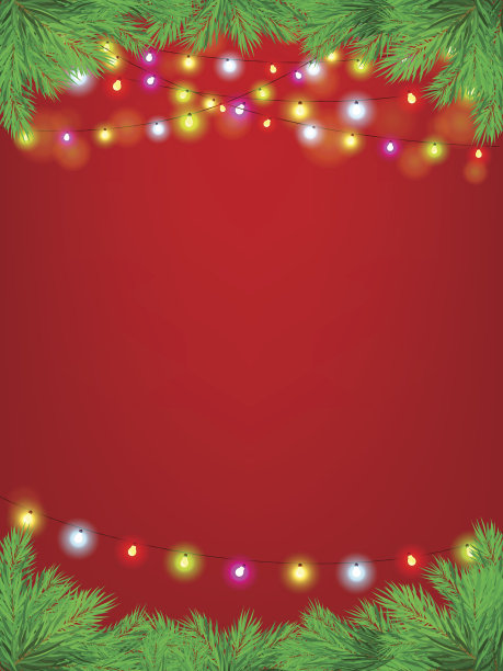 圣诞绿色松树海报