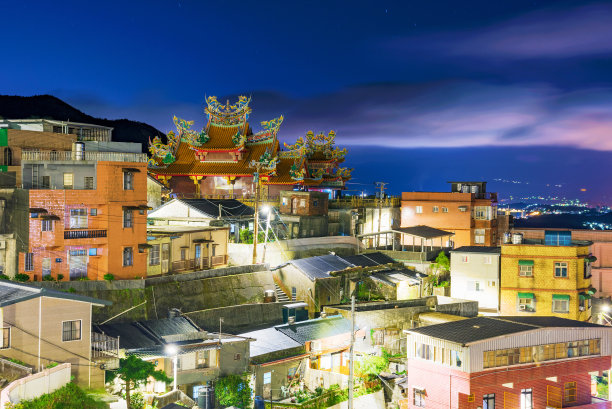 台湾村庄夜景