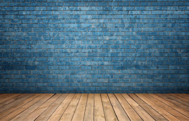 蓝色砖墙