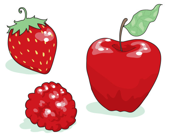 卡通 苹果 水果 蛇果