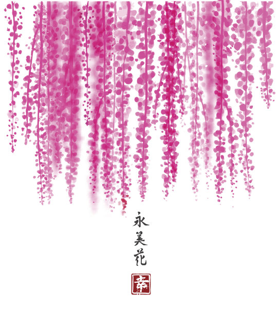国画紫藤花