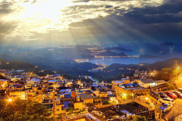 台湾村庄夜景