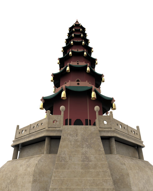 中国传统寺庙精细模型