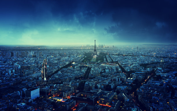 法国巴黎艾菲尔铁塔夜景