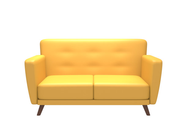 黄色皮沙发