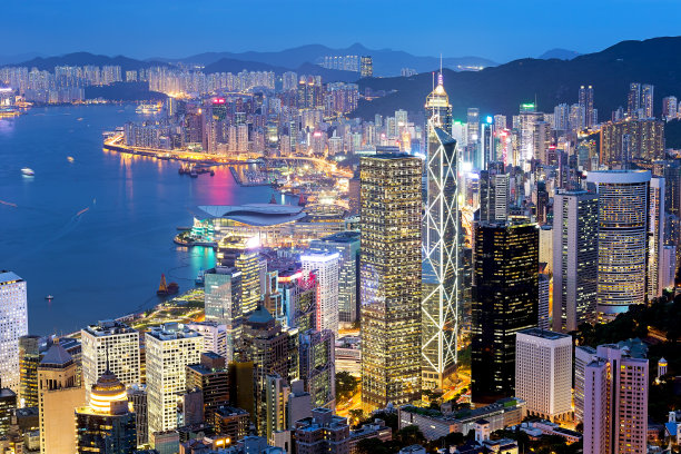 香港夜景天际线