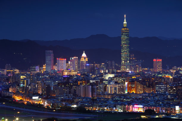 中国台湾台北城市夜景