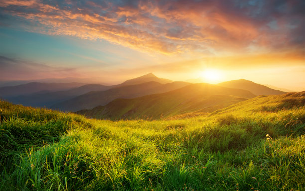 夕阳山水