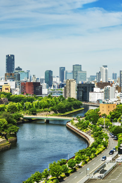 航拍日本大阪城全景