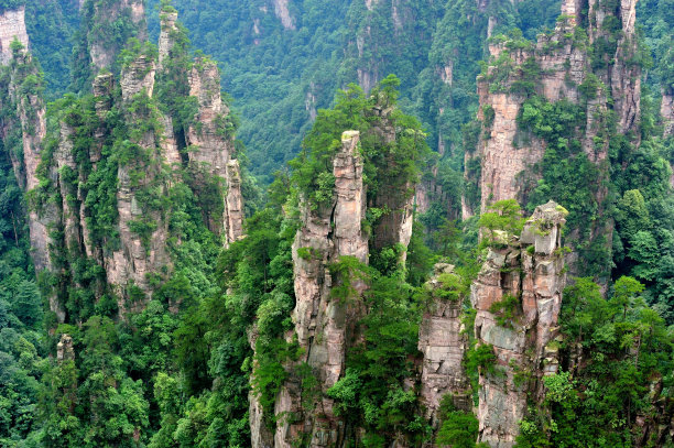 湖南省张家界风景山峰旅游景点