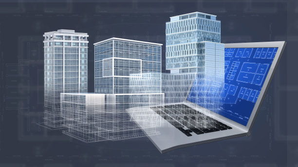 现代科技信息大楼建筑背景素材