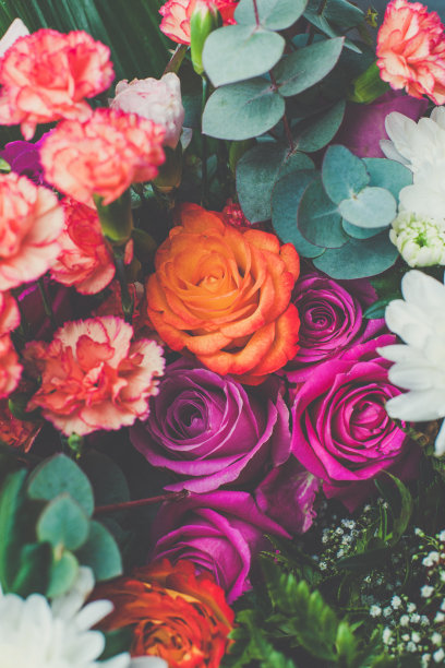 粉色玫瑰花花束高清图