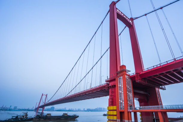 蓝天下的长江大桥