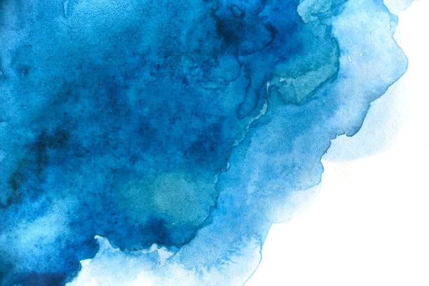 蓝色抽象水彩艺术挂画装饰画