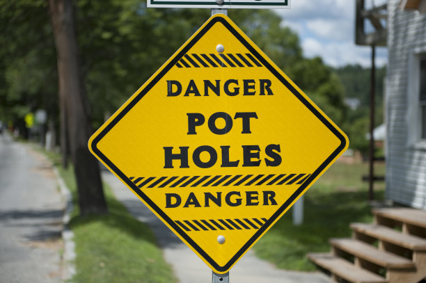 警示标志 坑洞危险