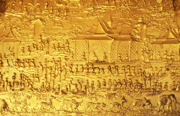 黄金浮雕纹理背景