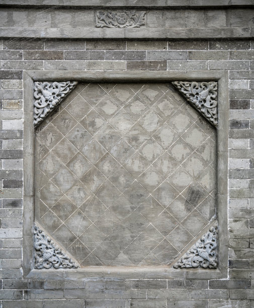 中式院墙的装饰窗格