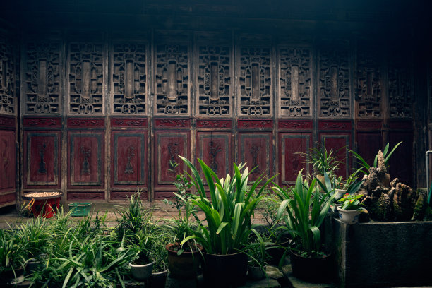中式庭院门窗