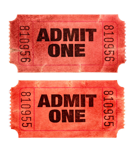 红色细节的电影票