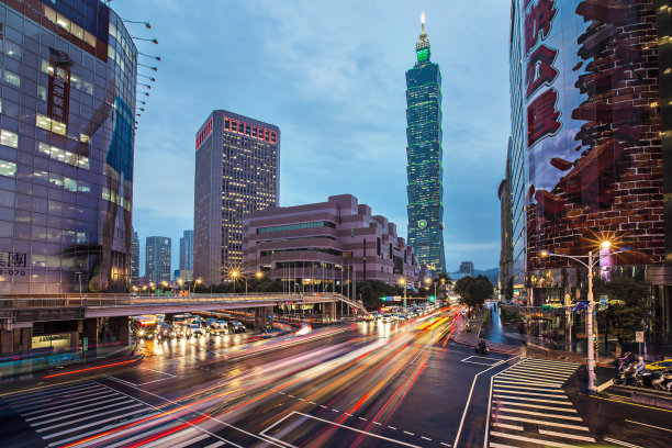 中国台湾台北城市夜景