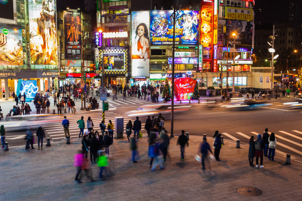 中国台湾台北城市夜景