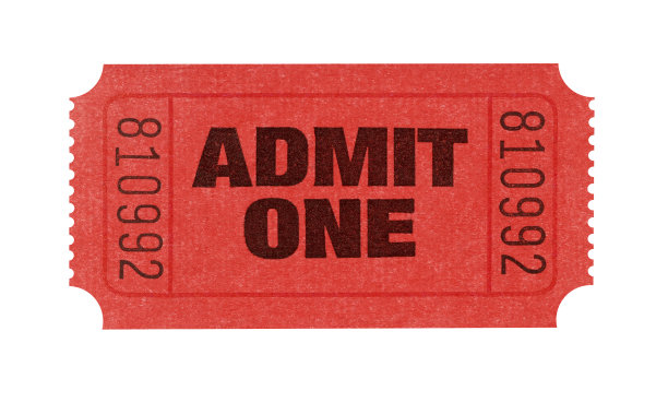 红色细节的电影票