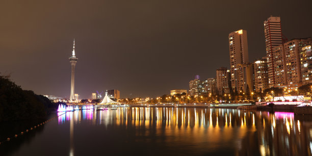 澳门建筑,夜景,高清