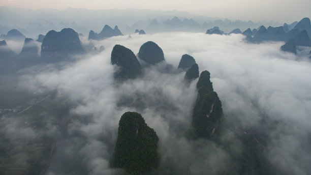 桂林漓江日出全景