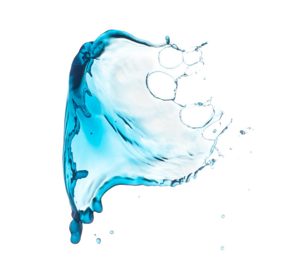 蓝色流动的液体