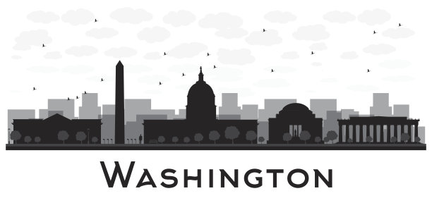 华盛顿地标天际线海报