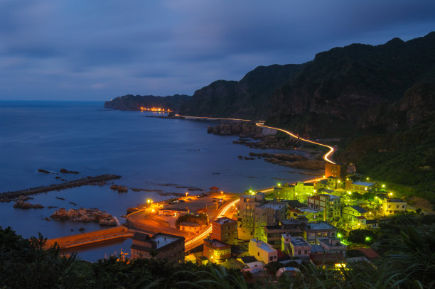 台湾村庄夜景