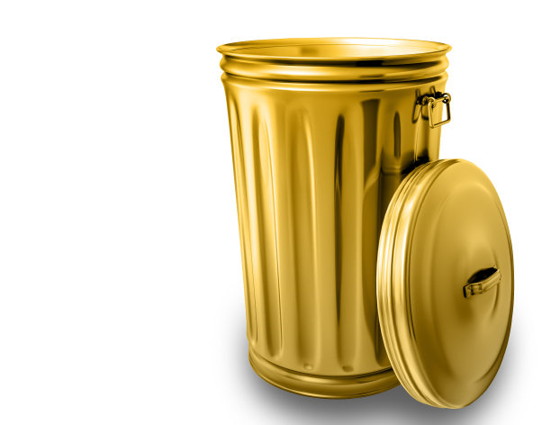 金色垃圾桶