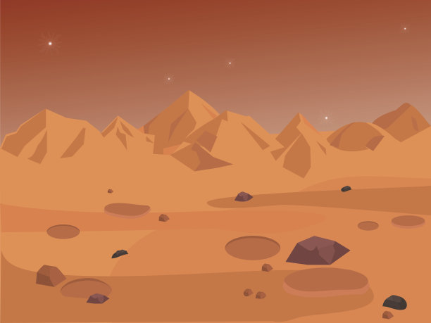 火星探索插画