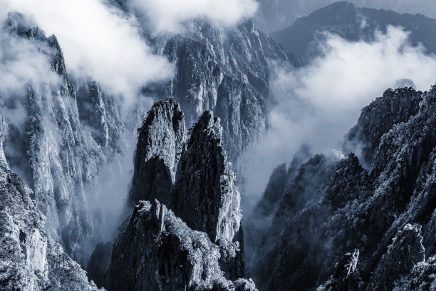 黄山云海雪景