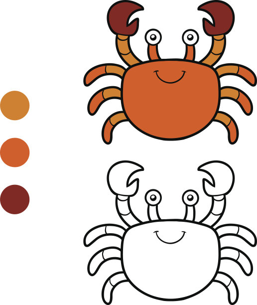 卡通风格的幼小的螃蟹