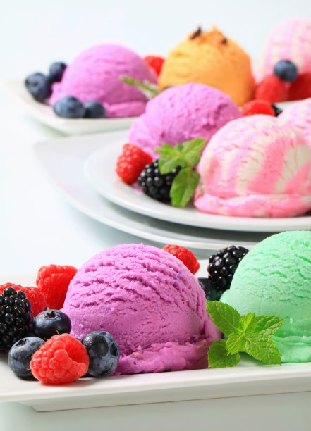 黑莓蓝莓冰淇淋