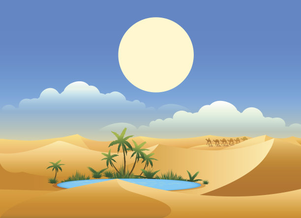荒漠沙漠绿洲