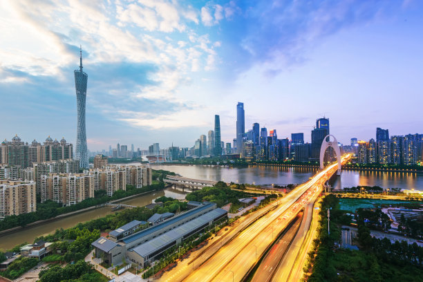 广东省广州市城市风光航拍