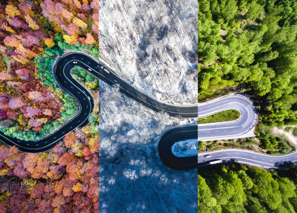 航拍道路鸟瞰道路